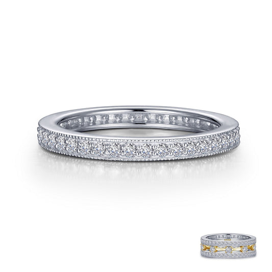 LaFonn Platinum Simulated Diamond N/A RINGS 0.6 CTW Stackable Eternity Band