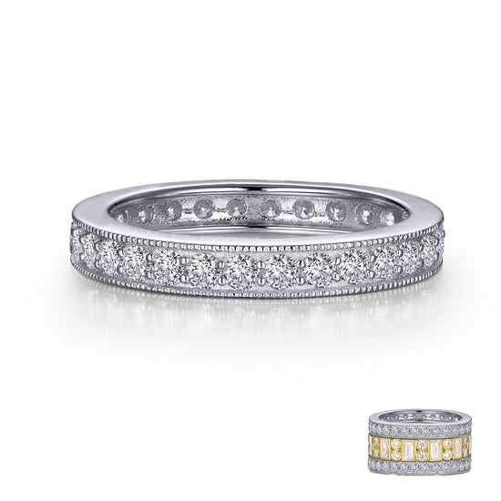 Load image into Gallery viewer, Lafonn 0.9 CTW Stackable Eternity Band Simulated Diamond RINGS Size 9 Platinum 0.9 CTS 3.4mm (W)
