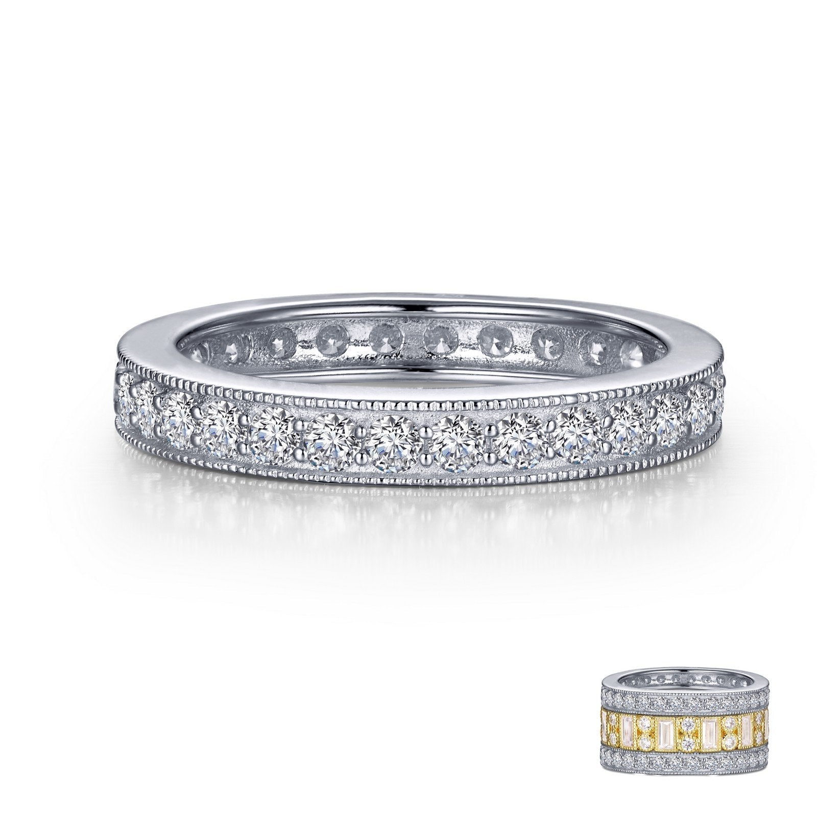 LaFonn Platinum Simulated Diamond N/A RINGS 0.9 CTW Stackable Eternity Band