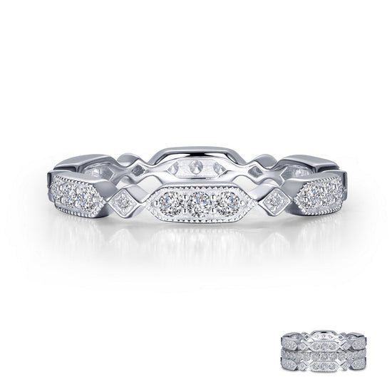 Load image into Gallery viewer, LaFonn Platinum Simulated Diamond N/A RINGS Alternating Eternity Band
