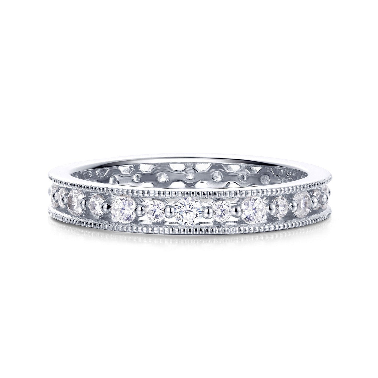 Lafonn 0.85 CTW Eternity Band Simulated Diamond RINGS Size 7 Platinum 0.85 CTS Approx. 3.2mm (W)