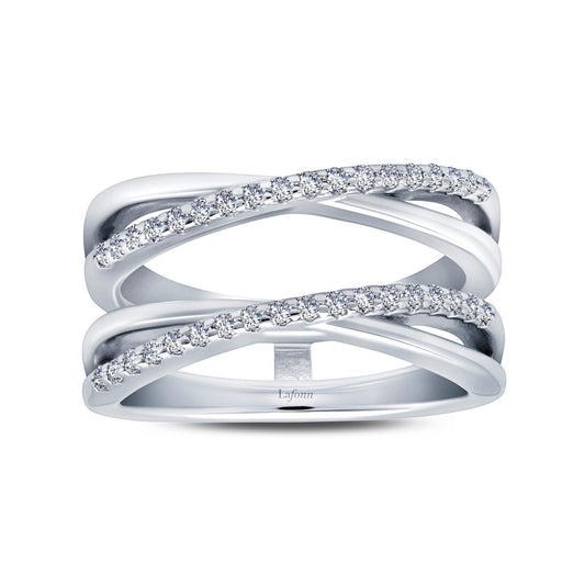 Lafonn Versatile Ring Enhancer Simulated Diamond RINGS Size 6 Platinum 0.36 CTS Approx. 11.0mm (W)