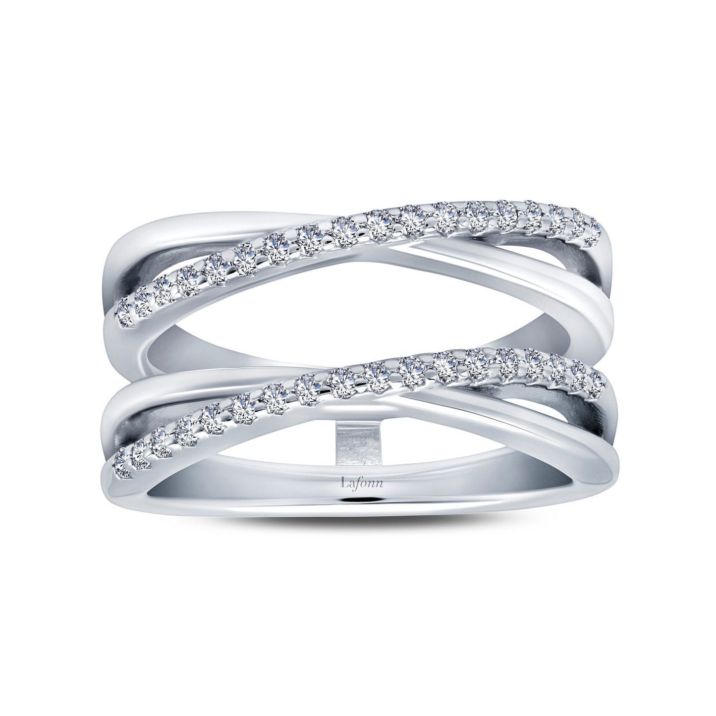 Lafonn Versatile Ring Enhancer Simulated Diamond RINGS Size 8 Platinum 0.36 CTS Approx. 11.0mm (W)