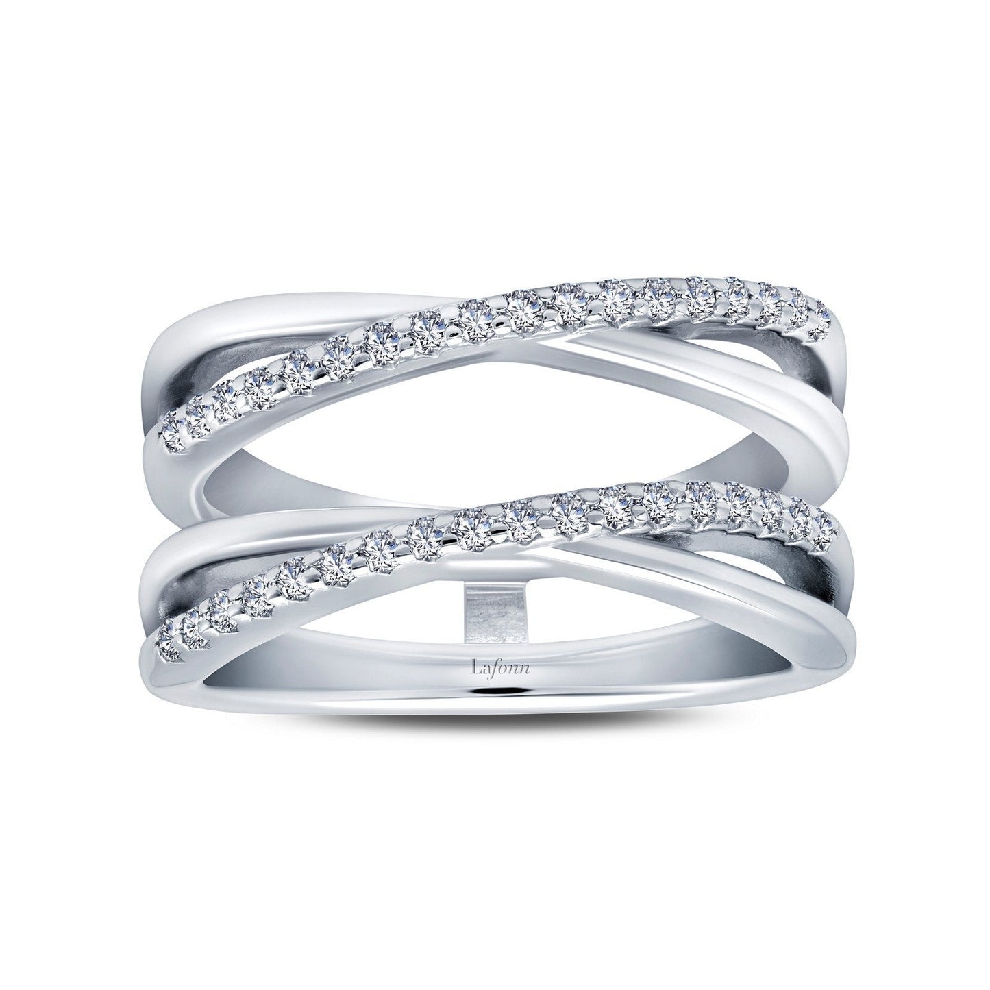 Lafonn Versatile Ring Enhancer Simulated Diamond RINGS Size 5 Platinum 0.36 CTS Approx. 11.0mm (W)