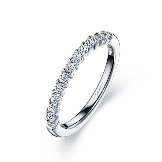 Lafonn 0.35 CTW Half-Eternity Band Simulated Diamond RINGS Size 8 Platinum 0.35 CTS Approx. 1.9mm (W)