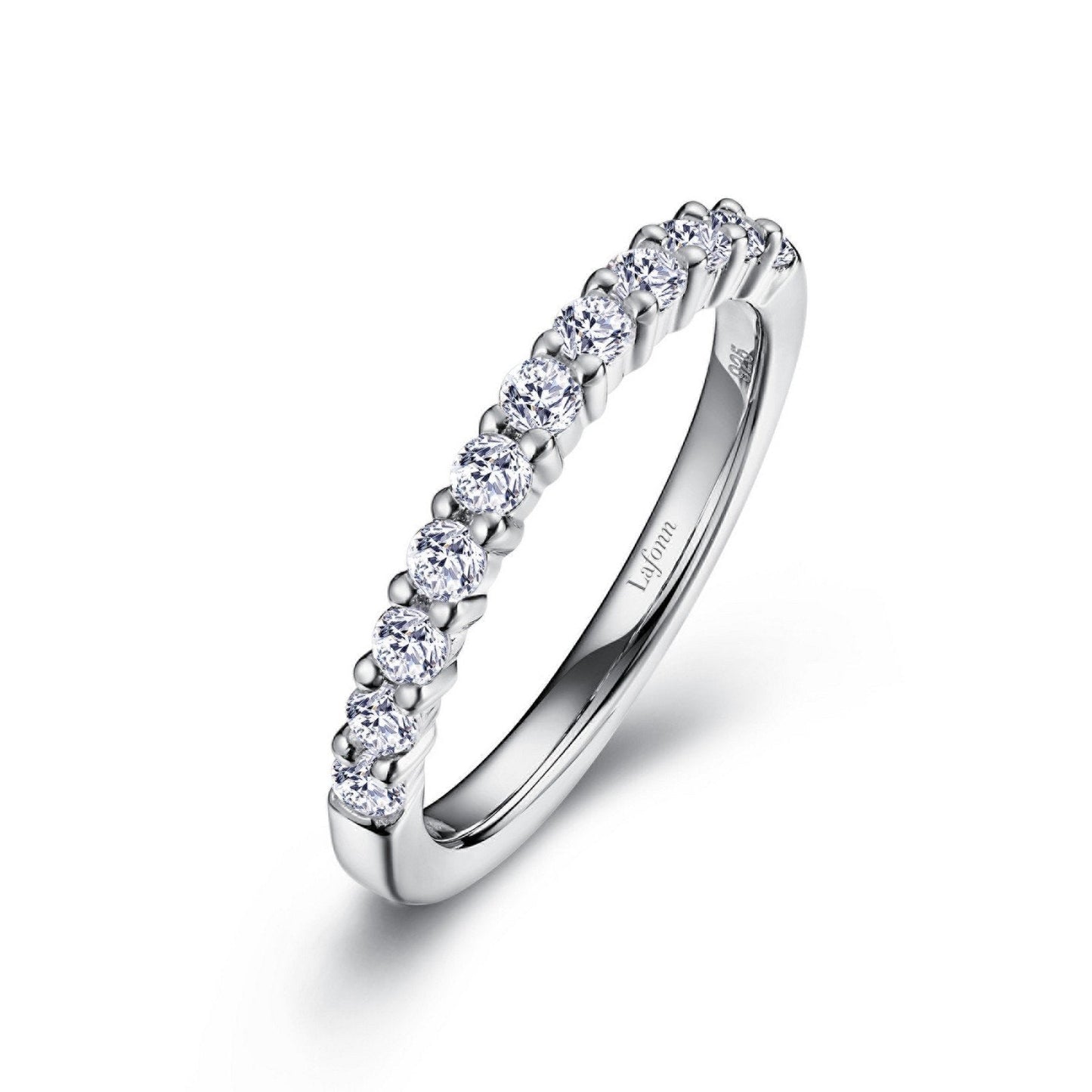 Lafonn 0.50 CTW Half-Eternity Band Simulated Diamond RINGS Size 5 Platinum 0.5 CTS Approx. 2.3mm (W)