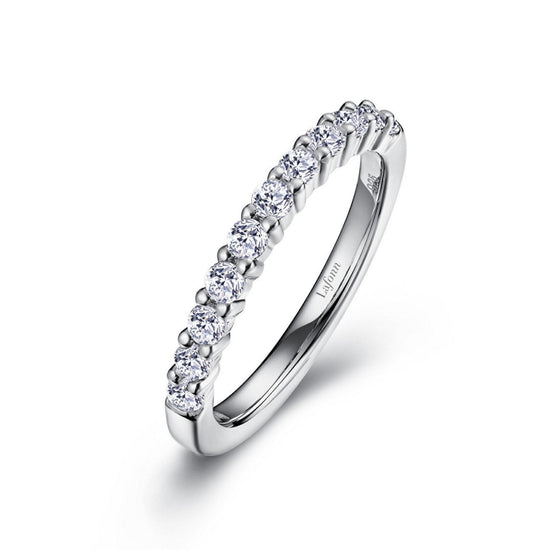 Lafonn 0.50 CTW Half-Eternity Band Simulated Diamond RINGS Size 8 Platinum 0.5 CTS Approx. 2.3mm (W)
