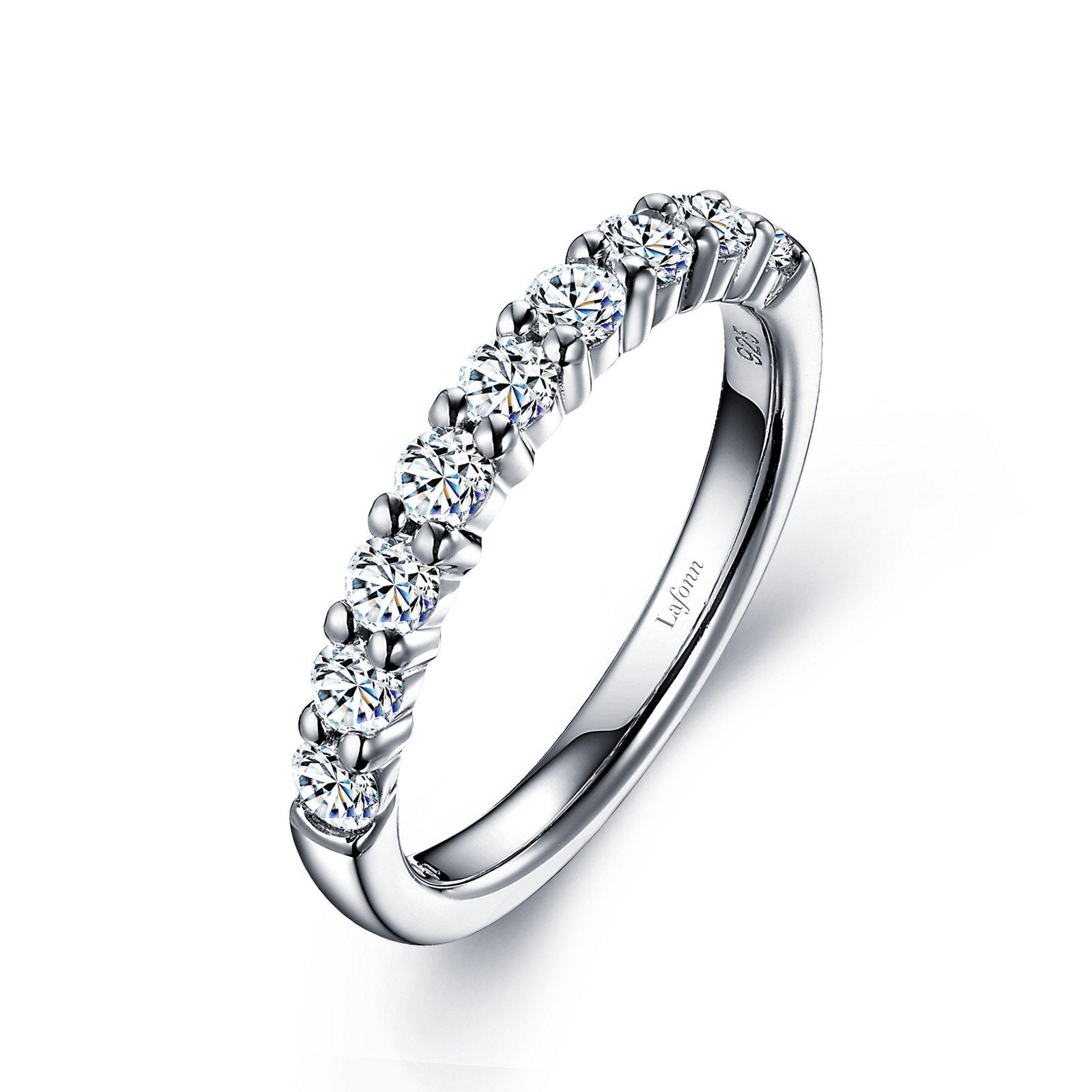 Lafonn 0.75 CTW Half-Eternity Band Simulated Diamond RINGS Size 8 Platinum 0.75 CTS Approx. 2.6mm (W)