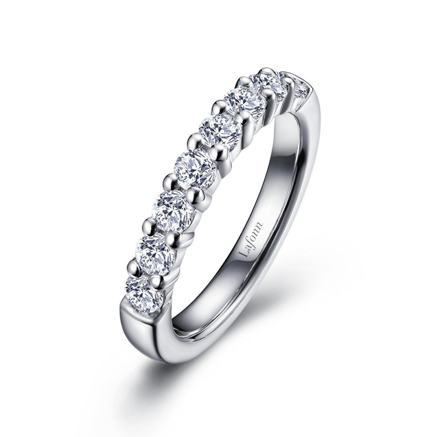 Load image into Gallery viewer, Lafonn 1 CTW Half-Eternity Band Simulated Diamond RINGS Size 10 Platinum 1 CTS Approx. 3.0mm (W)
