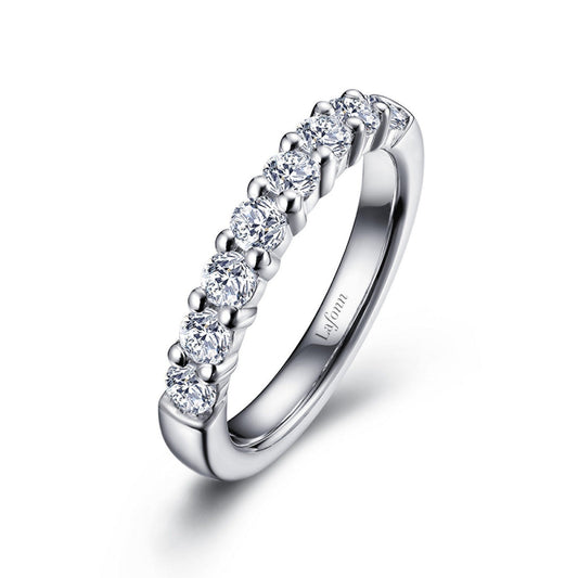 Lafonn 1 CTW Half-Eternity Band Simulated Diamond RINGS Size 5 Platinum 1 CTS Approx. 3.0mm (W)