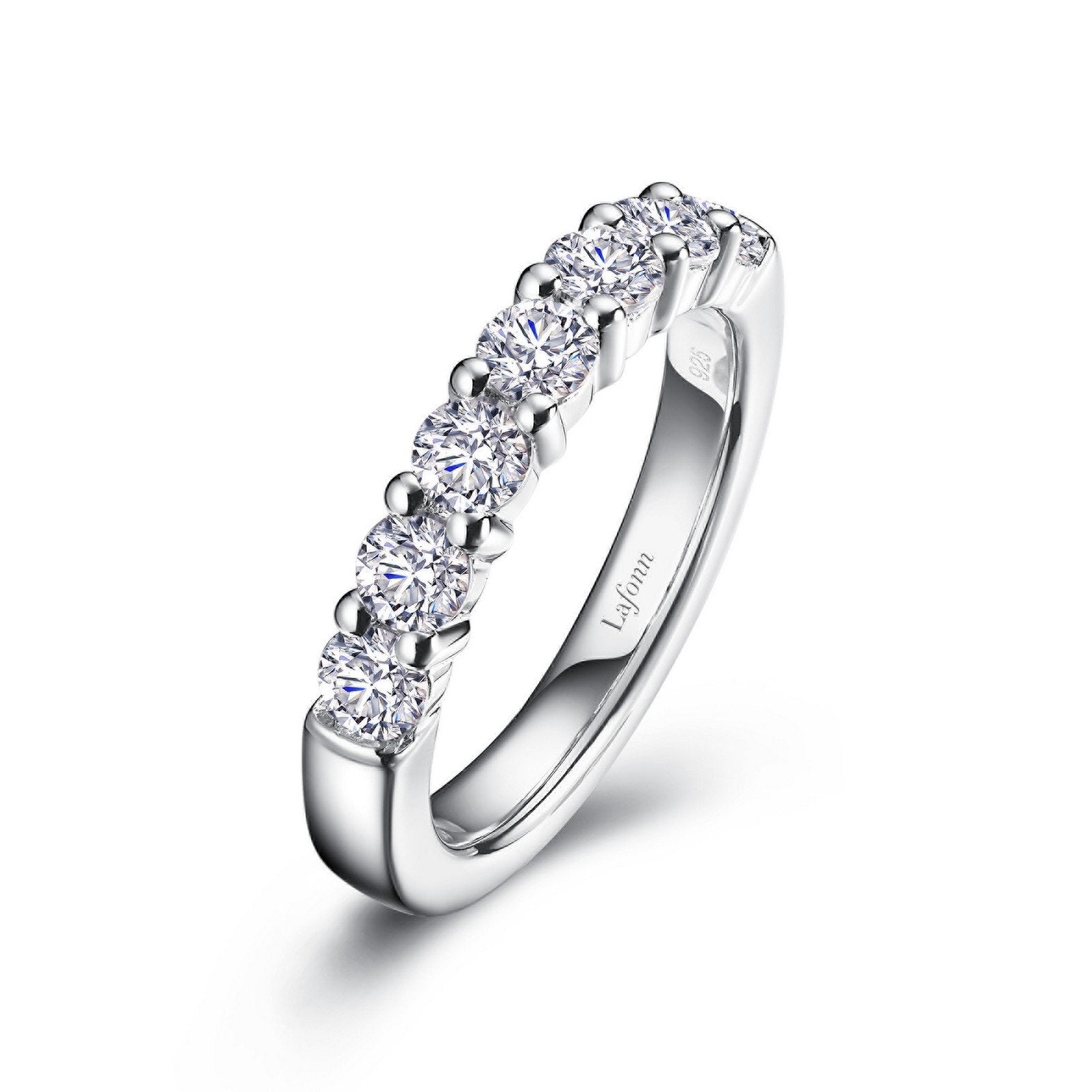 Lafonn 1.2 CTW Half-Eternity Band Simulated Diamond RINGS Size 10 Platinum 1.2 CTS Approx. 3.5mm (W)