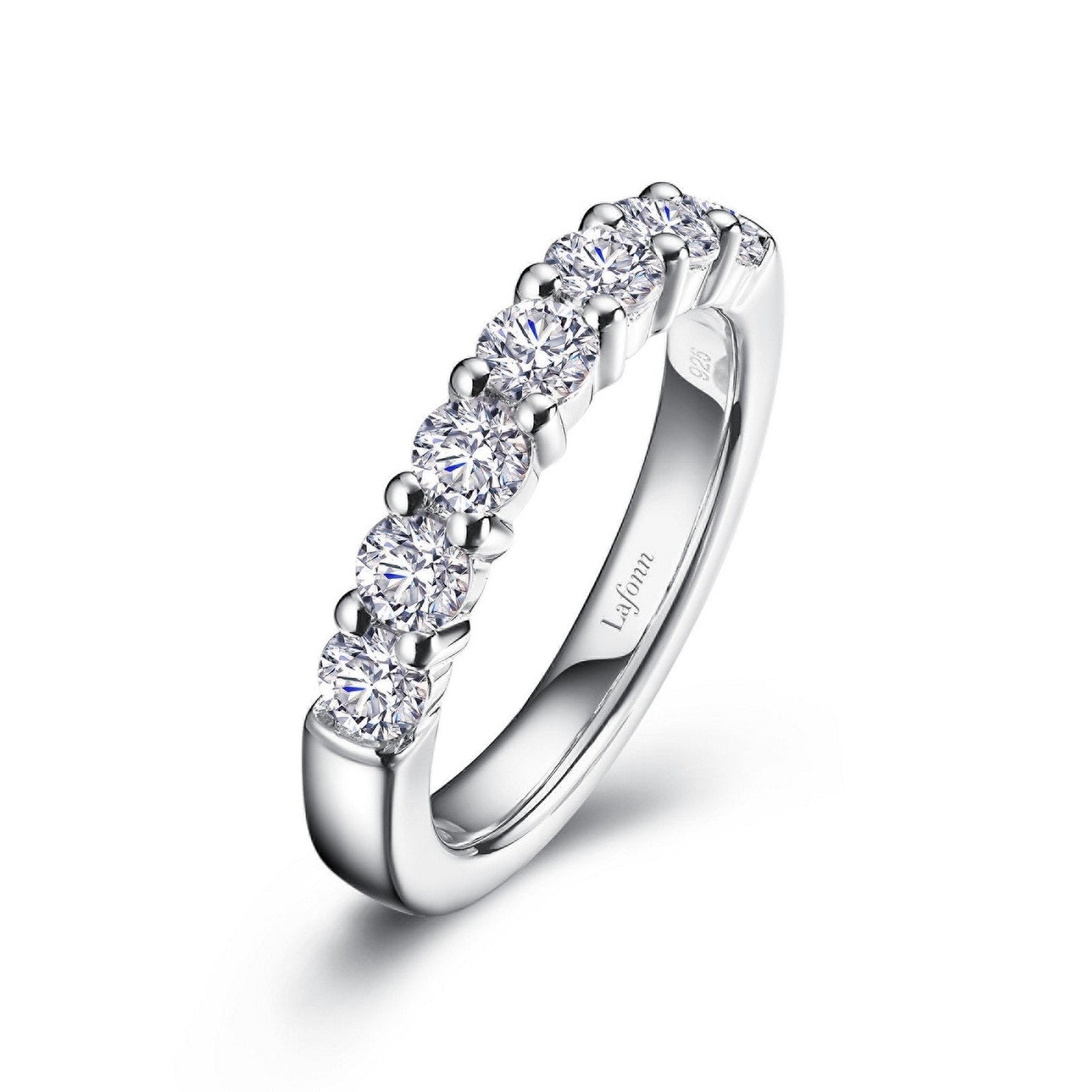 Lafonn 1.2 CTW Half-Eternity Band Simulated Diamond RINGS Size 7 Platinum 1.2 CTS Approx. 3.5mm (W)