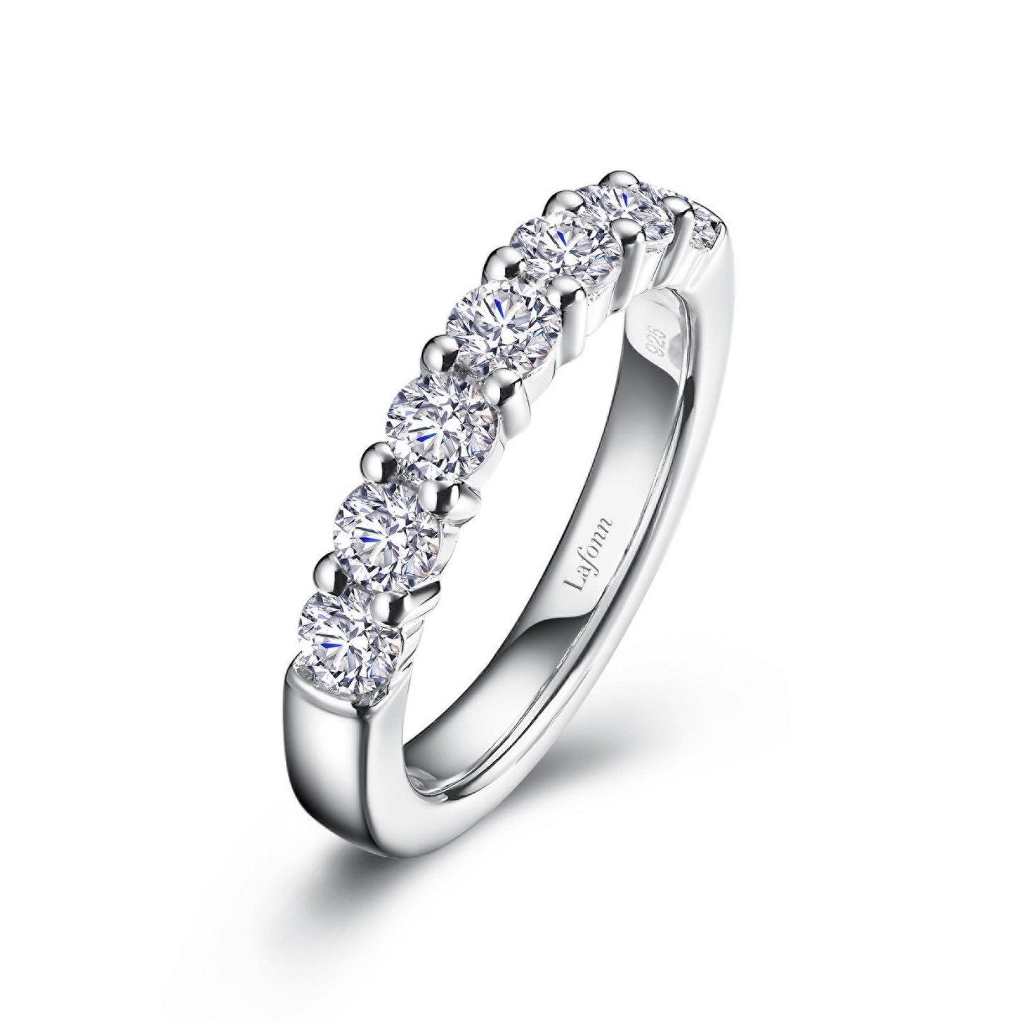 Lafonn 1.2 CTW Half-Eternity Band Simulated Diamond RINGS Size 8 Platinum 1.2 CTS Approx. 3.5mm (W)