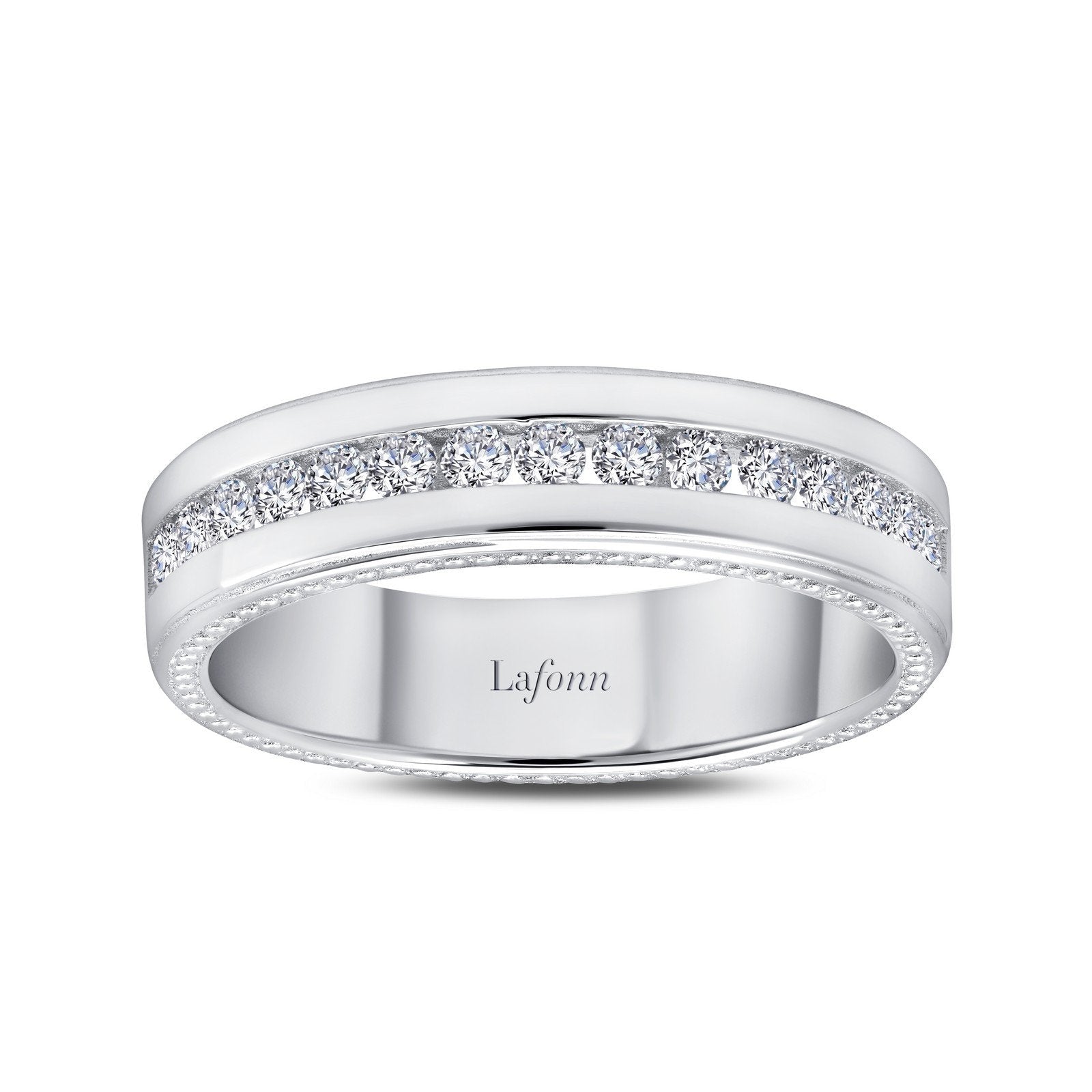 Lafonn 0.45 CTW Men's Eternity Band Simulated Diamond RINGS Size 9 Platinum 0.45 CTS Approx. 5.8mm (W)