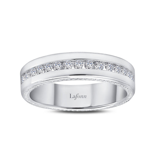 Lafonn 0.45 CTW Men's Eternity Band Simulated Diamond RINGS Size 9 Platinum 0.45 CTS Approx. 5.8mm (W)