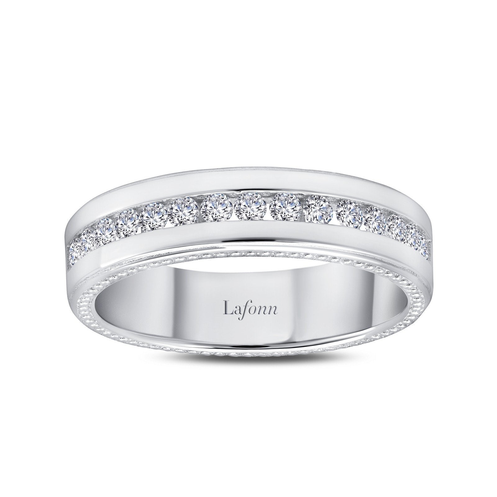 Lafonn 0.45 CTW Men's Eternity Band Simulated Diamond RINGS Size 12 Platinum 0.45 CTS Approx. 5.8mm (W)