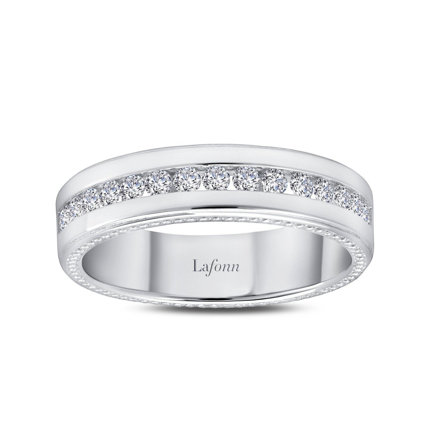Lafonn 0.45 CTW Men's Eternity Band Simulated Diamond RINGS Size 12 Platinum 0.45 CTS Approx. 5.8mm (W)