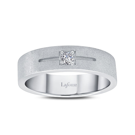 Lafonn 0.11 CTW Men's Wedding Band Simulated Diamond RINGS Size 9 Platinum 0.11 CTS Approx. 5.75mm (W)