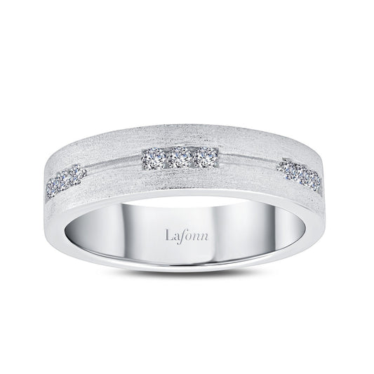 Lafonn 0.27 CTW Men's Wedding Band Simulated Diamond RINGS Size 11 Platinum 0.27 CTS Approx. 5.6mm (W)