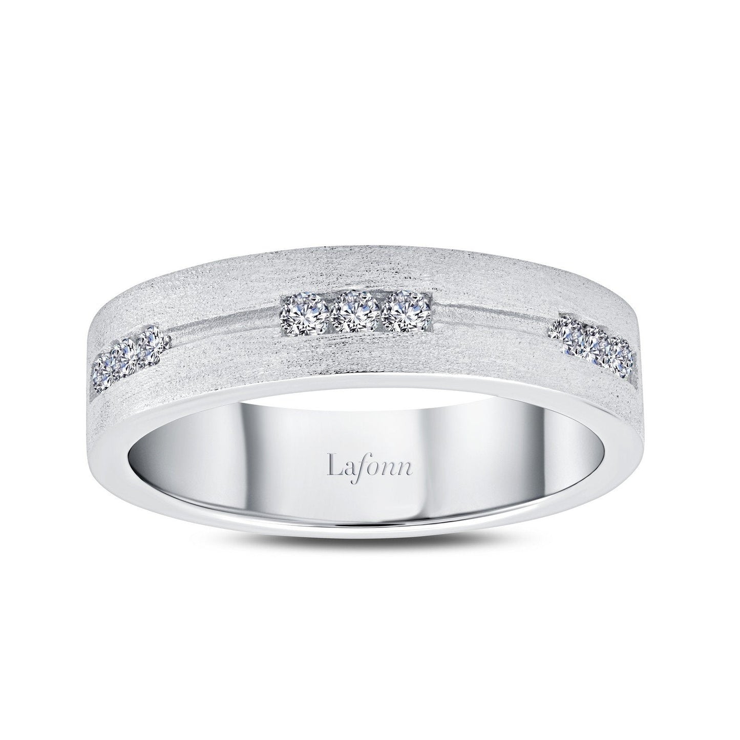 Lafonn 0.27 CTW Men's Wedding Band Simulated Diamond RINGS Size 12 Platinum 0.27 CTS Approx. 5.6mm (W)