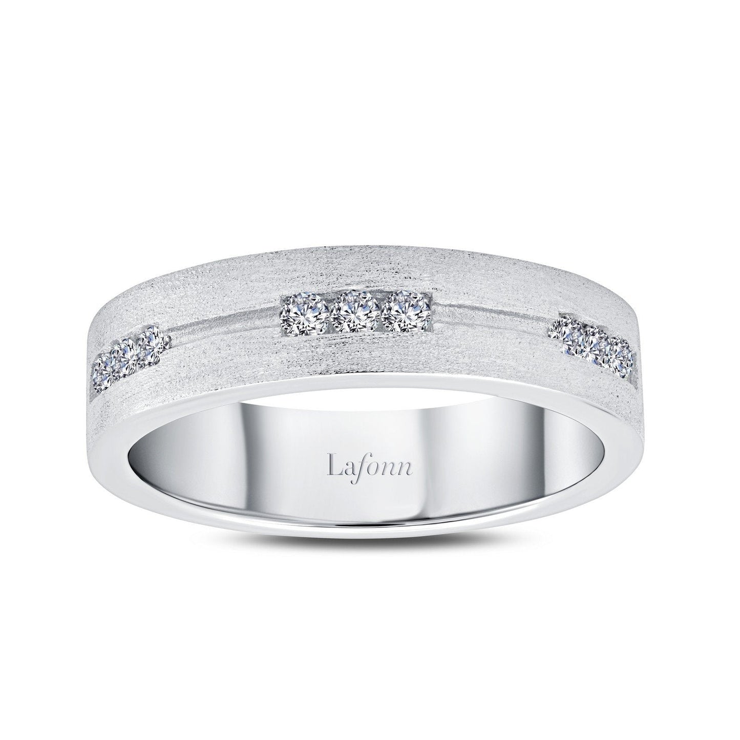 LaFonn Platinum Simulated Diamond N/A RINGS 0.27 CTW Men's Wedding Band