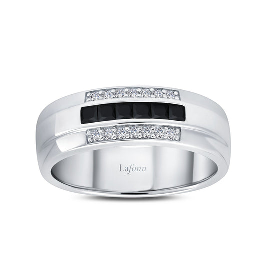 Lafonn 0.74 CTW Men's Wedding Band Simulated Diamond RINGS Size 8 Platinum 0.74 CTS Approx. 6.65mm (W)