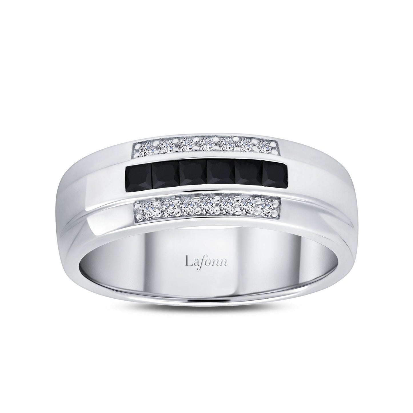 Lafonn 0.74 CTW Men's Wedding Band Simulated Diamond RINGS Size 12 Platinum 0.74 CTS Approx. 6.65mm (W)
