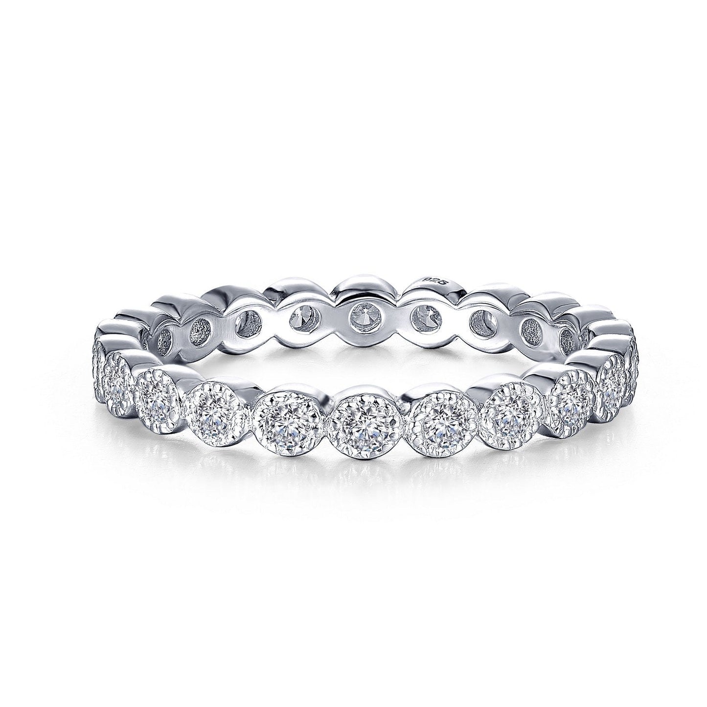 LaFonn Platinum Simulated Diamond N/A RINGS 0.44 CTW Eternity Band