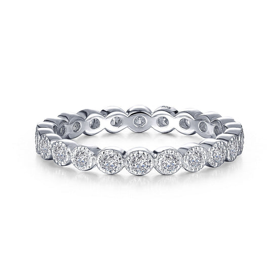 Lafonn 0.44 CTW Eternity Band Simulated Diamond RINGS Size 7 Platinum 0.44 CTS Approx. 2.5mm (W)