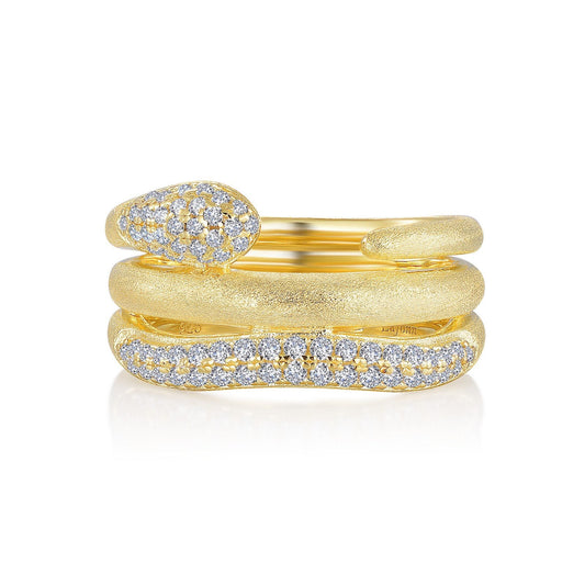 LaFonn Gold Simulated Diamond N/A RINGS Eternal Love Snake Ring