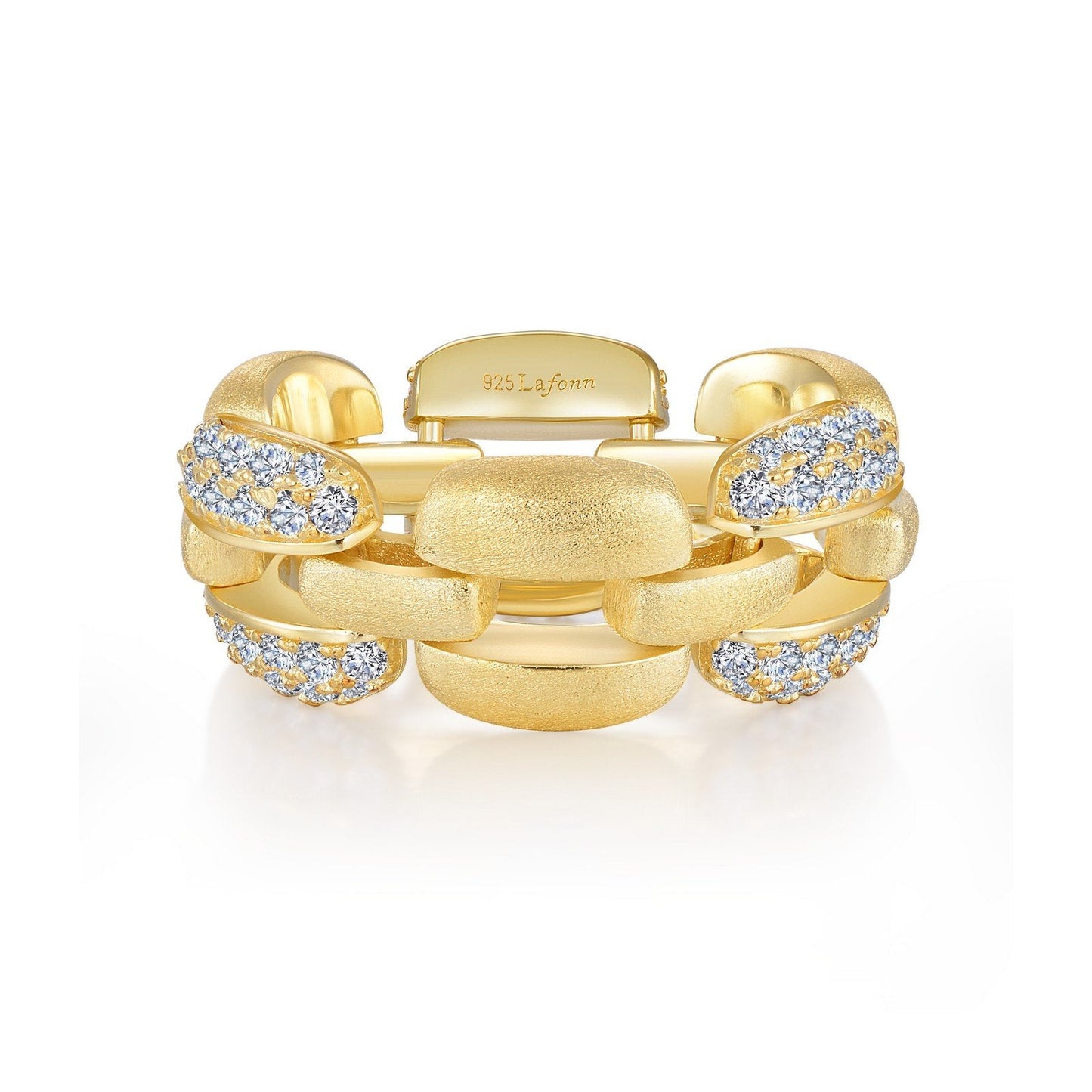 LaFonn Gold Simulated Diamond N/A RINGS Alternating Link Ring