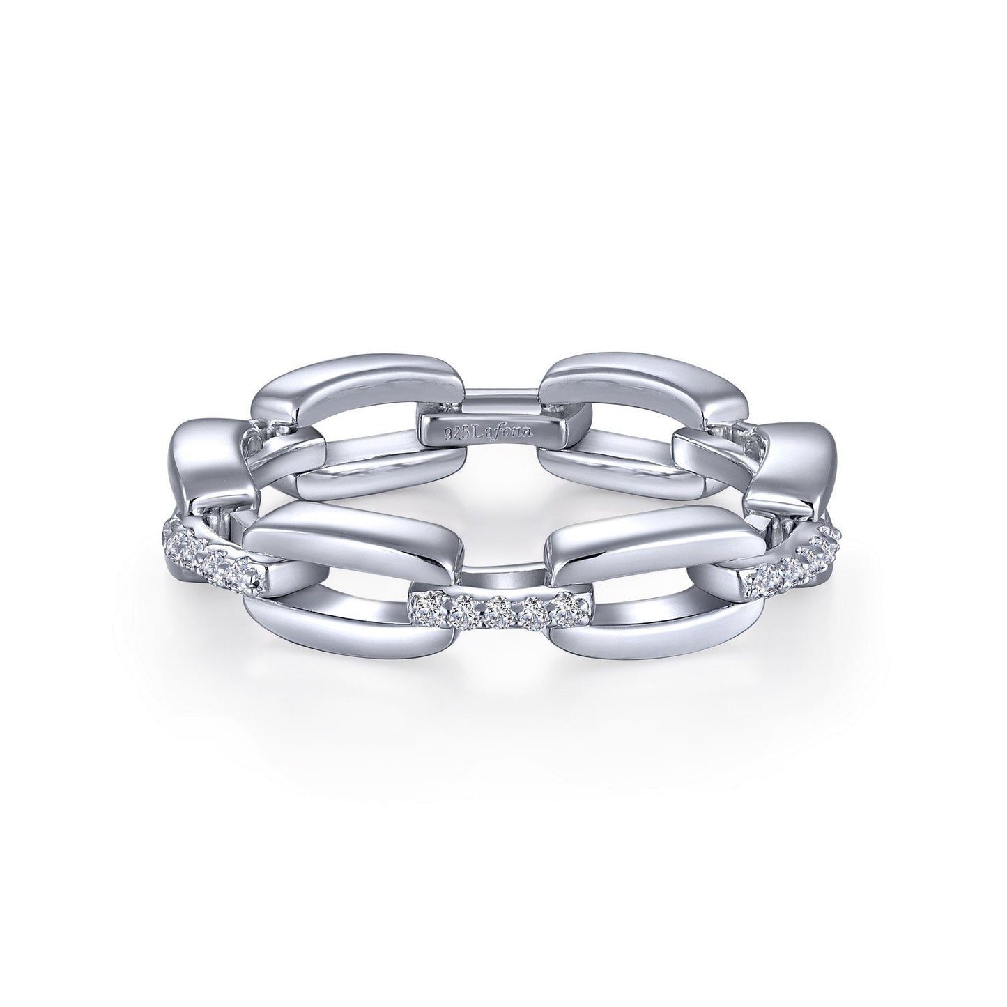 LaFonn Platinum Simulated Diamond N/A RINGS Chain Link Eternity Band