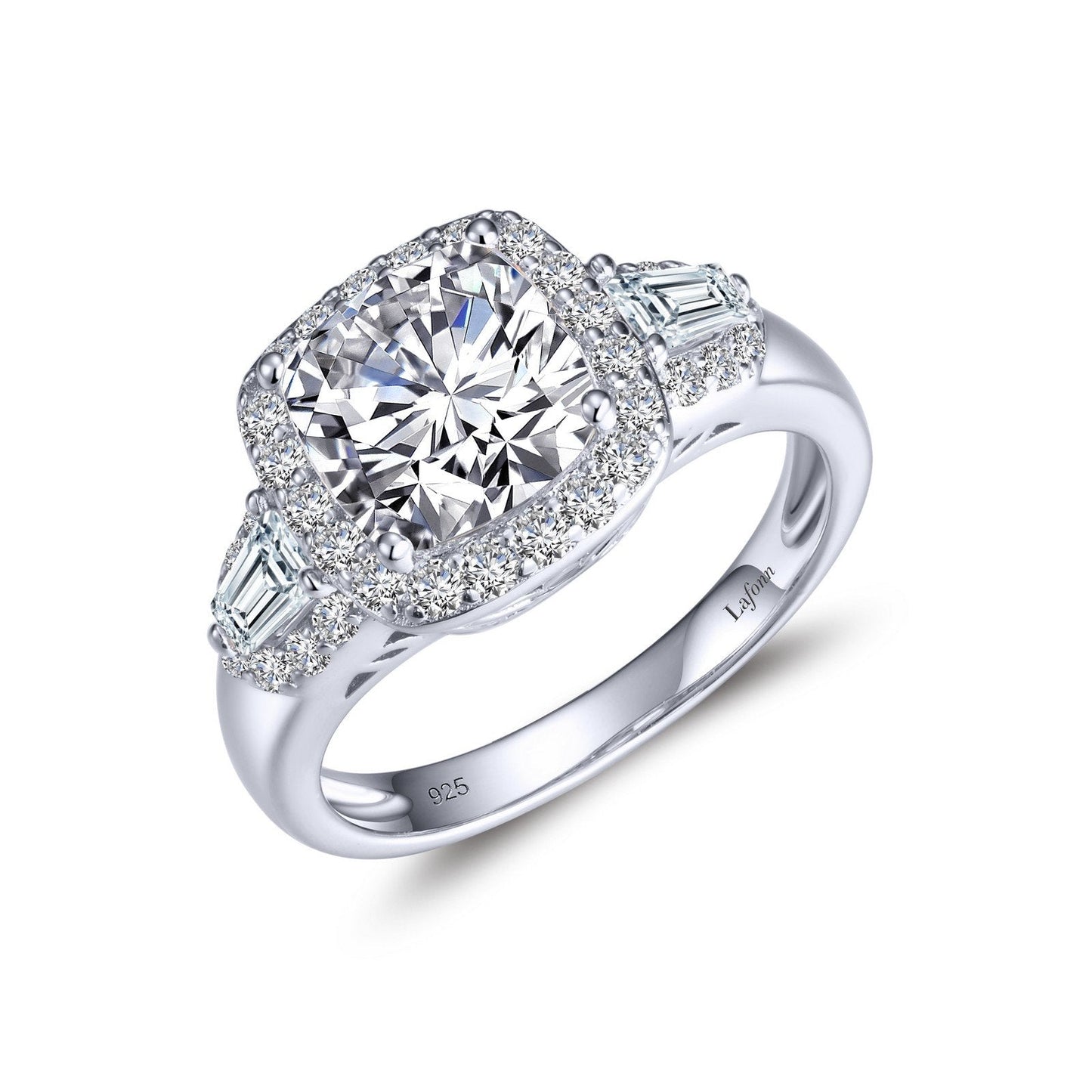 Lafonn Stunning Engagement Ring Simulated Diamond RINGS Size 10 Platinum 3.65 CTS Approx. 11mm (W)