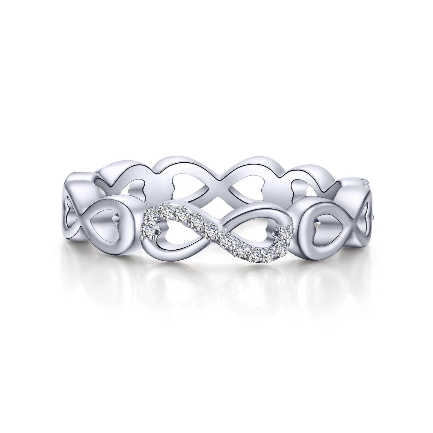 Lafonn Infinity Eternity Band Simulated Diamond RINGS Size 7 Platinum 0.36 CTS Approx. 4.2mm (W)