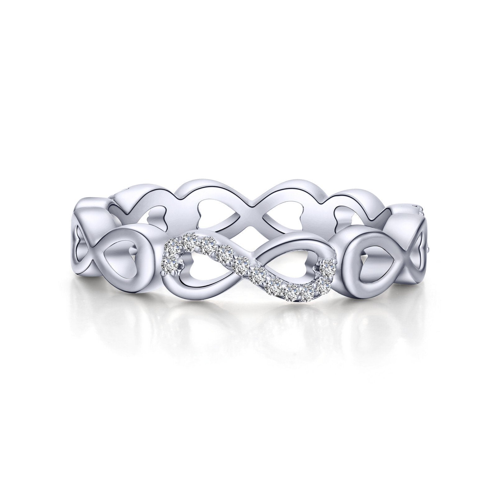 Lafonn Infinity Eternity Band Simulated Diamond RINGS Size 7 Platinum 0.36 CTS Approx. 4.2mm (W)