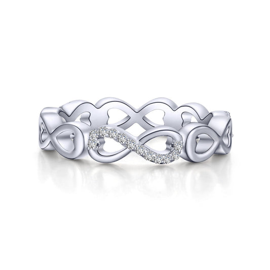 Lafonn Infinity Eternity Band Simulated Diamond RINGS Size 7 Platinum 0.36 CTS Approx. 4.2mm (W)