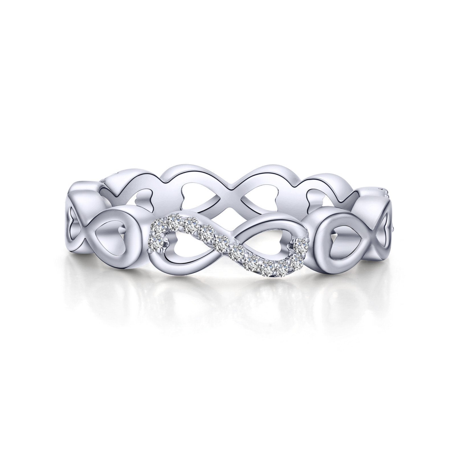 Lafonn Infinity Eternity Band Simulated Diamond RINGS Size 10 Platinum 0.36 CTS Approx. 4.2mm (W)