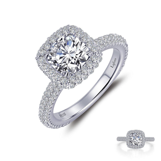 Lafonn Stunning Engagement Ring Simulated Diamond RINGS Size 9 Platinum 3.72 CTS Approx. 10.8mm (W)