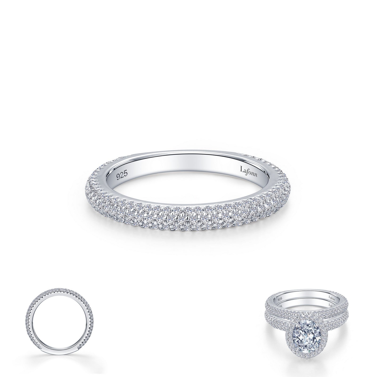 Lafonn Pave Wedding Band 139 Stone Count R0457CLP06