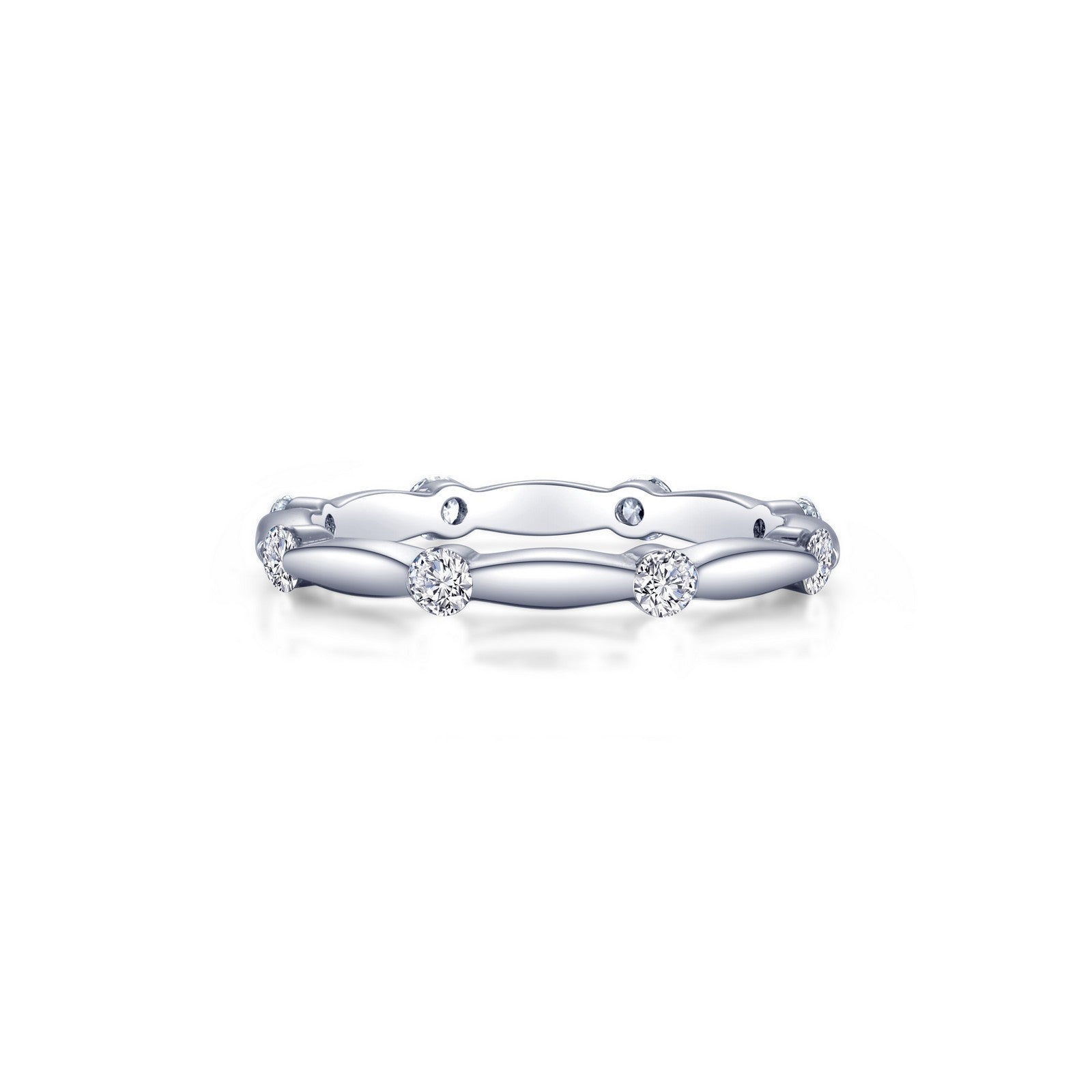 Lafonn Stackable Wave Eternity Band 8 Stone Count R0467CLP10