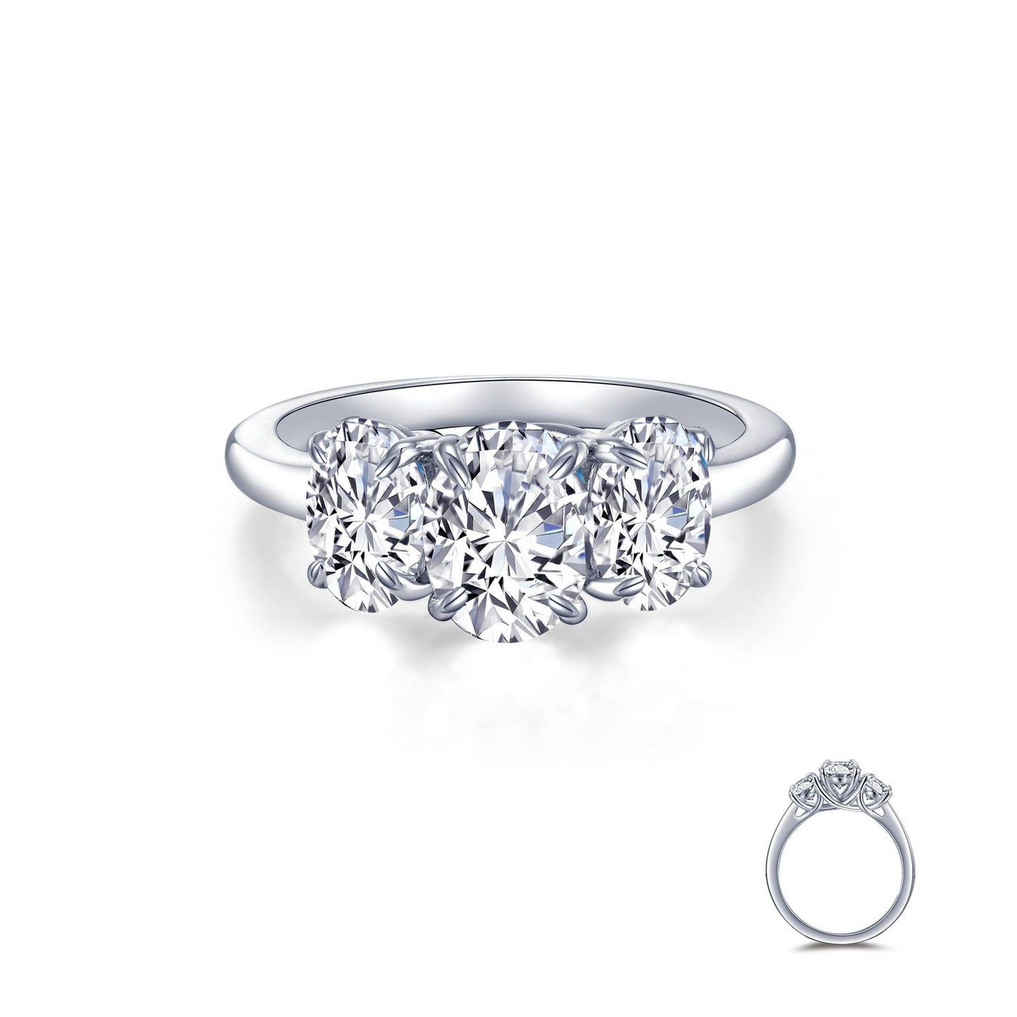 Lafonn Three-Stone Engagement Ring 3 Stone Count R0488CLP07