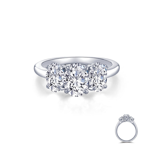 Lafonn Three-Stone Engagement Ring 3 Stone Count R0488CLP05