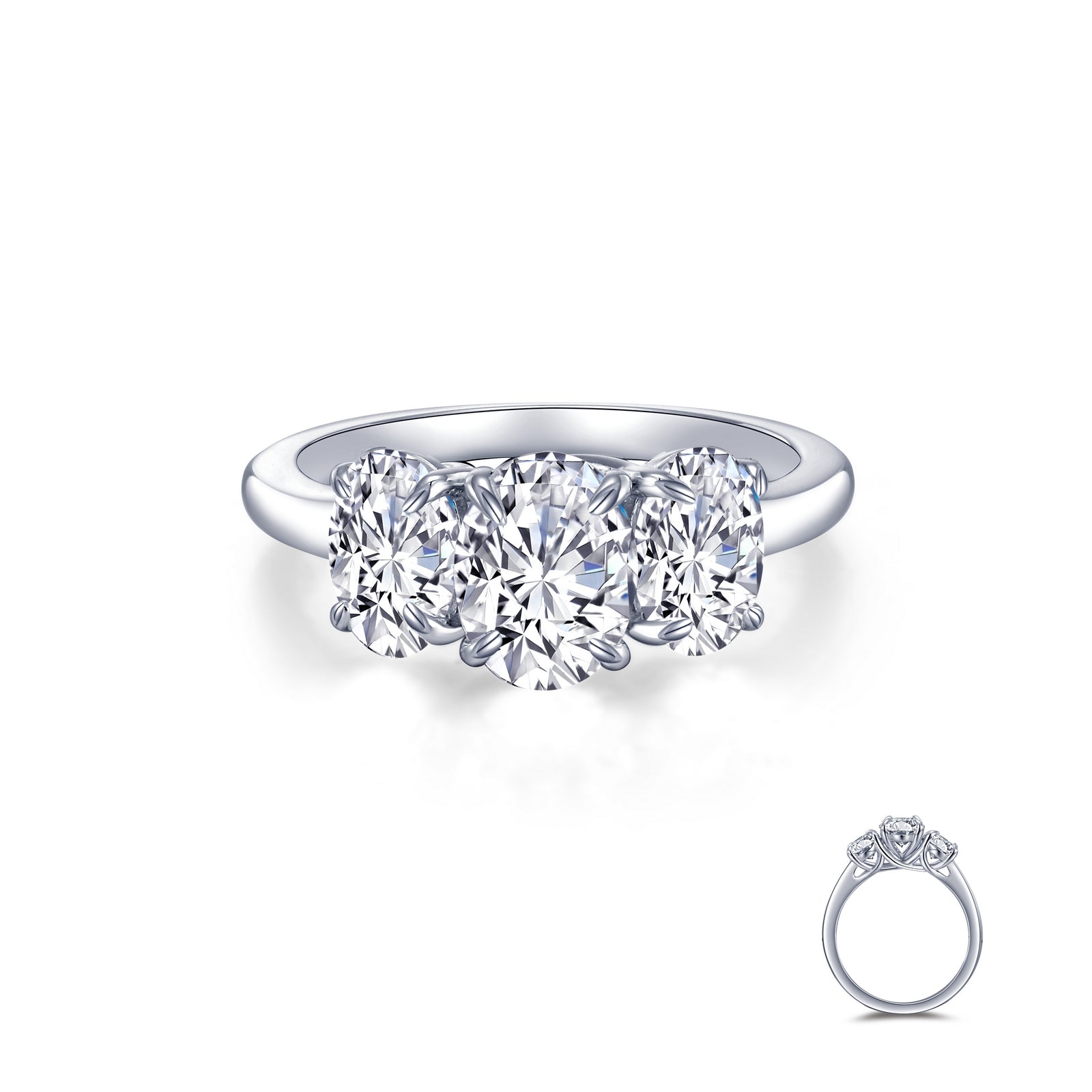 Lafonn Three-Stone Engagement Ring 3 Stone Count R0488CLP08