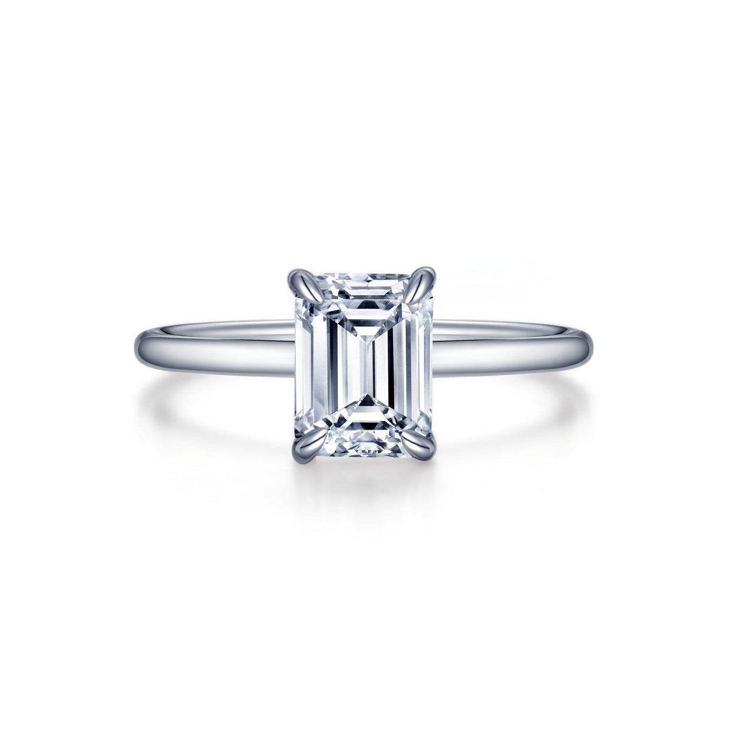 Lafonn Emerald-Cut Solitaire Engagement Ring 1 Stone Count R0493CLP07