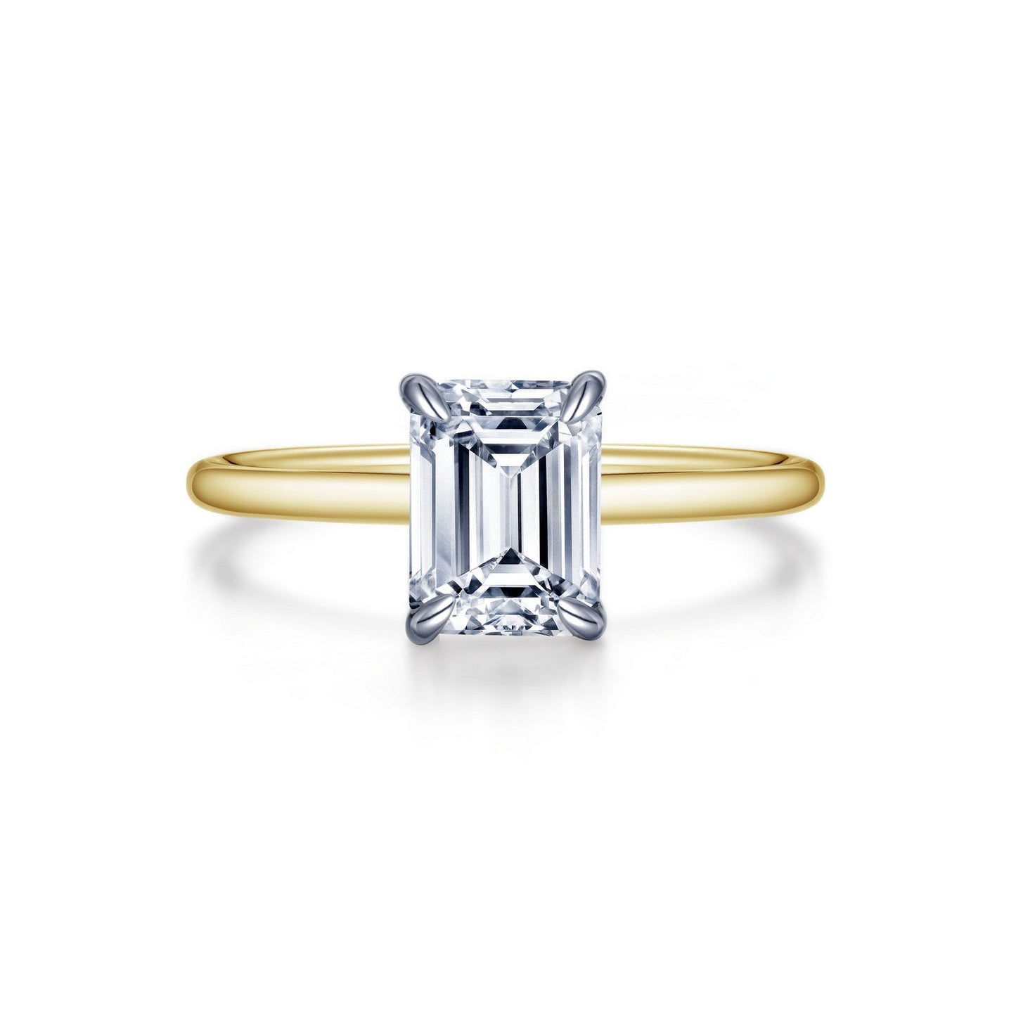 Lafonn Emerald-Cut Solitaire Engagement Ring 1 Stone Count R0493CLT07