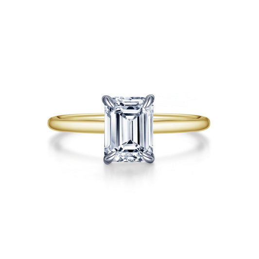 Lafonn Emerald-Cut Solitaire Engagement Ring 1 Stone Count R0493CLT06