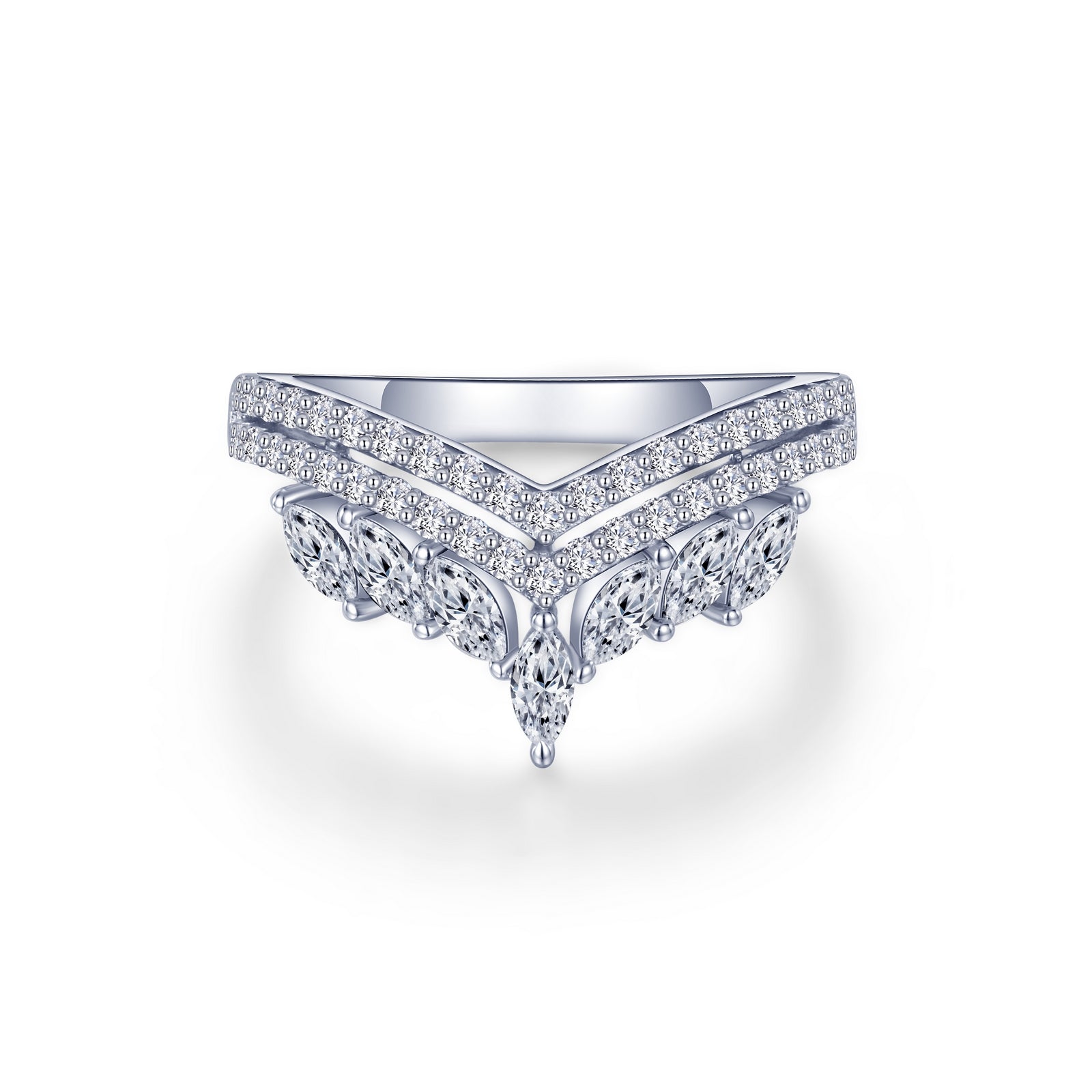 Lafonn Elegant Crown Ring 49 Stone Count R0498CLP05