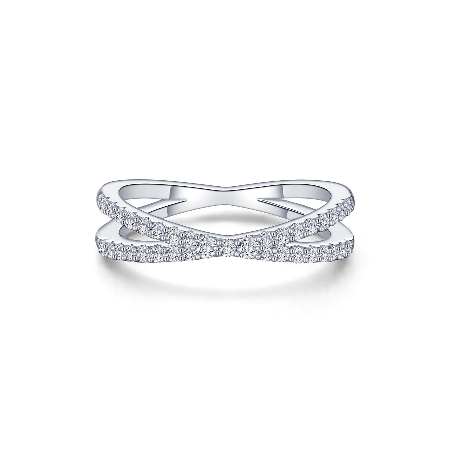 Lafonn Simple Crisscross Ring 35 Stone Count R0501CLP09