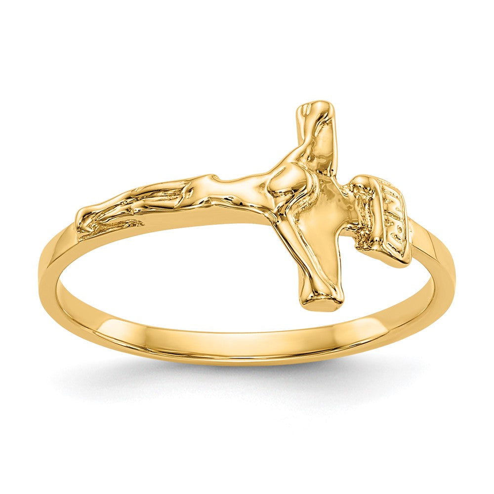 Quality Gold 14k Childs Polished Crucifix Ring Gold