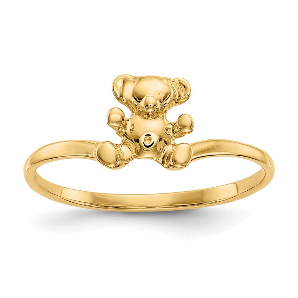 Quality Gold 14k Childs Polished Teddy Bear Ring Gold